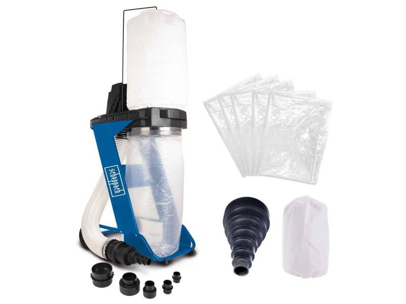 Scheppach Absauganlage DC500, 550 W, (Set, inkl. 5 Spänesäcke + Filtersack und Adapter), 75 Liter Auffangsack von Scheppach