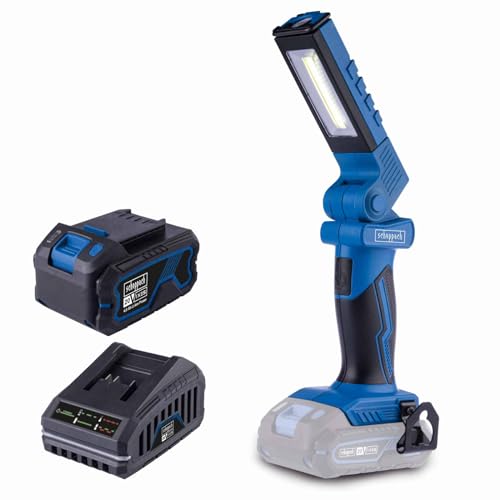 Scheppach Akku-Arbeitsleuchte C-WL20-X 20V Arbeitslicht | LED-Leistung 5W | Lichtstrom 300L | Farbtemperatur 6200K | Leuchtdauer 2Ah / 4Ah - 8h / 16h | 20V-IXES-Serie | mit 4Ah Akku & 2,4A Ladegerät Scheppach Akku-Arbeitsleuchte C-WL20-X 20V Arbeitslicht | LED-Leistung 5W | Lichtstrom 300L | Farbtemperatur 6200K | Leuchtdauer 2Ah / 4Ah - 8h / 16h | 20V-IXES-Serie | mit 4Ah Akku & 2,4A Ladegerät von Scheppach