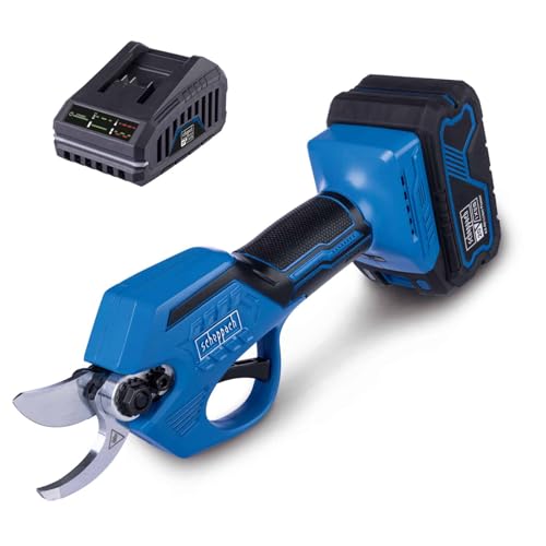 Scheppach Akku-Astschere BC-PRS28-X Brushless | Schnittdurchmesser 28 mm | 2 Klingendurchmesser 15 & 28 mm | robustest Kunststoffgehäuse | 20-V-IXES-Serie | inkl. 4Ah Akku & 2,4A Ladegerät von Scheppach