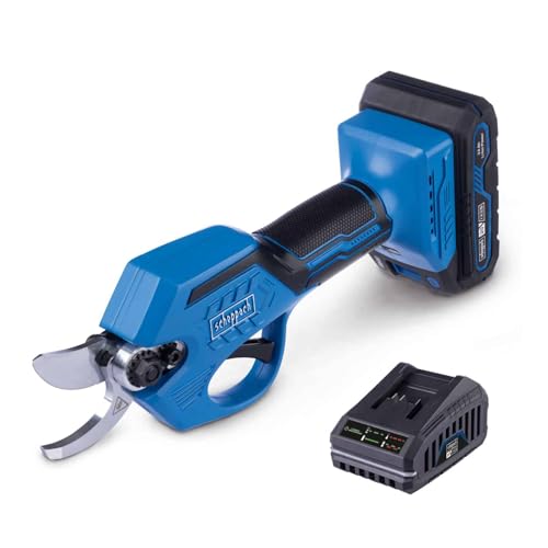 Scheppach Akku-Astschere BC-PRS28-X Brushless | Schnittdurchmesser 28 mm | 2 Klingendurchmesser 15 & 28 mm | robustest Kunststoffgehäuse | 20-V-IXES-Serie | inkl. 2,0 Ah Akku & 2,4A Ladegerät von Scheppach