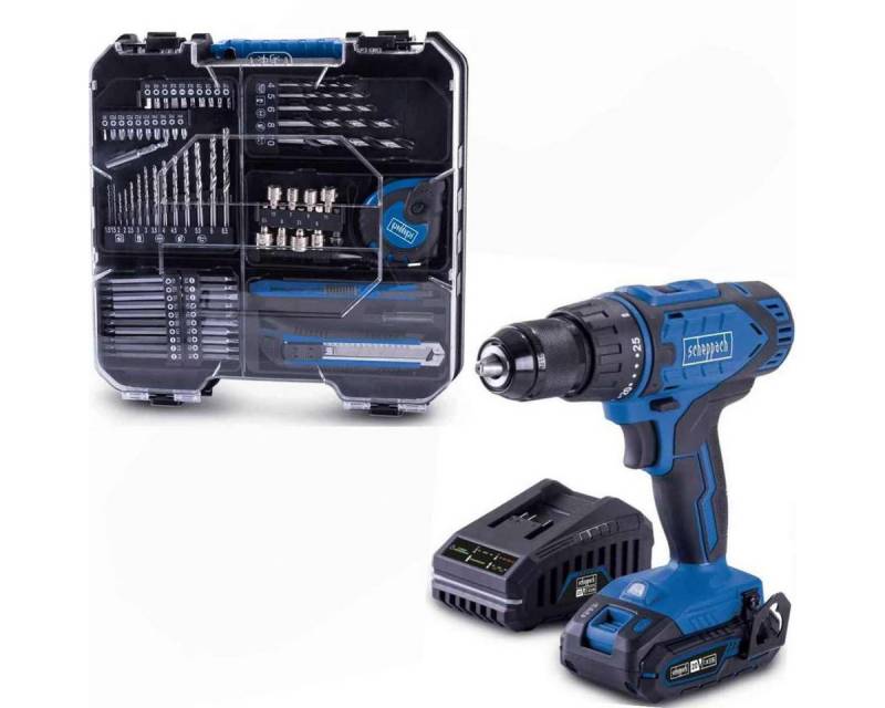 Scheppach Akku-Bohrschrauber 20V Bohrschrauber-Set C-DTB74/2-X IXES 2 x Akku 2.0 Ah 74-tlg. von Scheppach