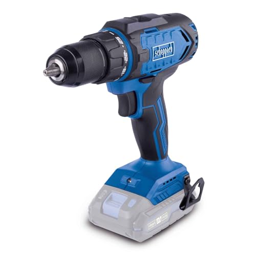 Scheppach Akku-Bohrschrauber C-DD45-X 20V Akkuschrauber | Drehmoment 45Nm | Bohrfutter 1,5-13mm | Drehmomentstufen 25+1 | LED-Licht & Gürtelclip | 20V-IXES-Serie | Ohne Akku & Ladegerät von Scheppach