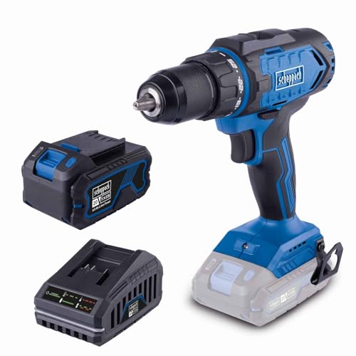 Scheppach Akku Bohrschrauber C-DD45-X Akkuschrauber inkl. 4Ah Starterkit | Drehmoment 45Nm | Schnellspannbohrfutter 1,5-13mm | Drehmomentstufen 25+1 | LED-Licht & Gürtelclip | 20V-IXES-Serie von Scheppach