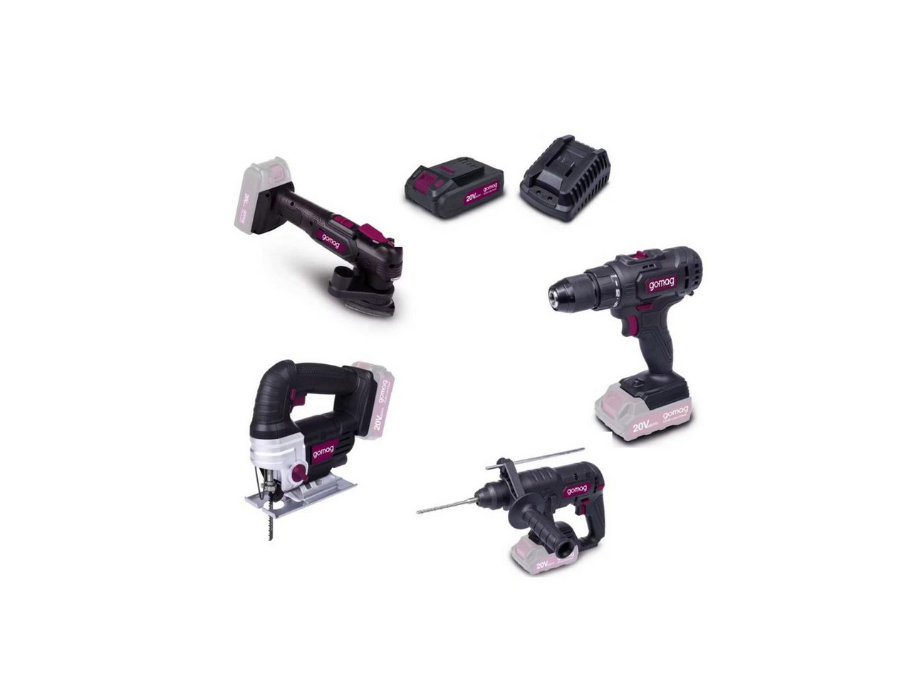 Scheppach Akku-Bohrschrauber Gomag Akku-Werkzeug-Set 20 V Bohrschrauber Scheppach Akku-Bohrschrauber Gomag Akku-Werkzeug-Set 20 V Bohrschrauber von Scheppach