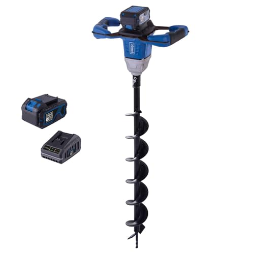 Scheppach Akku-Erdbohrer BC-EB100-X Set L Brushless | Bohrerdrehzahl 125 U/Min | Bohrer Ø100 mm | Bohrerlänge 800 mm | 3 verschieden Betriebsmodi | 20-V-IXES-Serie | inkl. 4Ah Akku + 2,4A Ladegerät von Scheppach