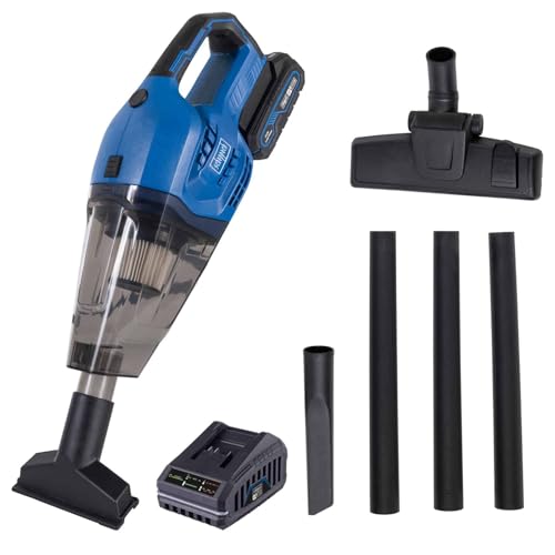Scheppach Akku Handstaubsauger C-HVC150-X 20V Bodenstaubsauger mit 10 kPa Absaugleistung | 20V-IXES-Serie | 560ml Staubfangbehälter | Inkl. 3 Düsen & Verlängerungsrohren | (mit 2Ah Akku & Ladegerät) von Scheppach