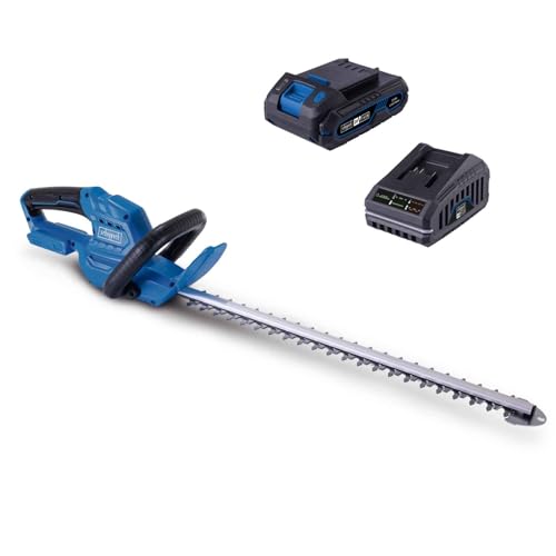 Scheppach Akku-Heckenschere C-HT570-X 20V Heckentrimmer | Schnittlänge 510mm | Schnittstärke 16mm | 20V-IXES-Serie | Schwert 560mm | inkl. Schwertschutz | mit 2Ah Akku & Ladegerät von Scheppach