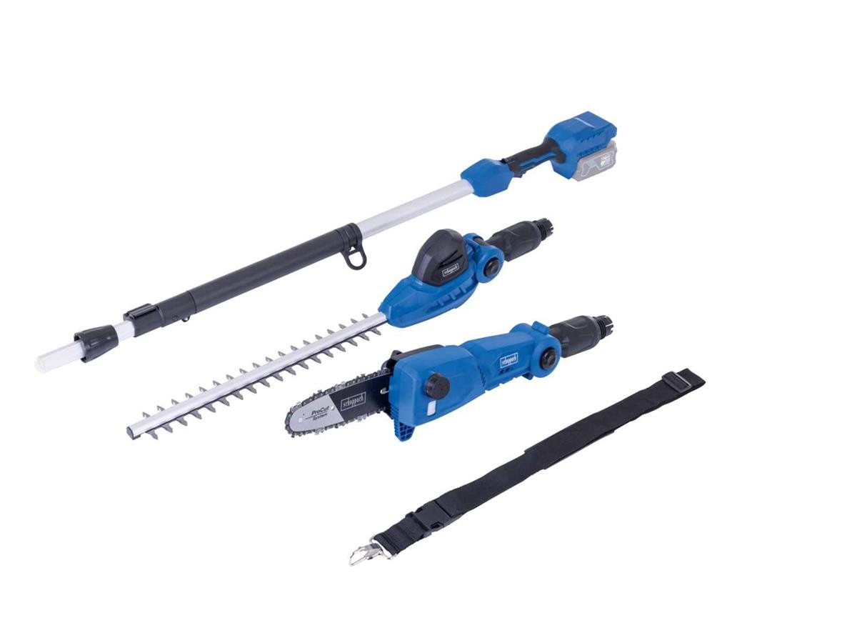 Scheppach Akku-Hochentaster C-PHTS410-X, bis 2.6 m Arbeitshöhe, (Set, 4 St., Gartenscheren-Maschinen), mit Schultergurt und Softgrip, ohne Akku und Ladegerät von Scheppach