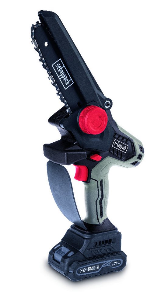 Scheppach Akku-Kettensäge Akku-Gehölzschneider BC-BGS150SR-X Set-M, "brushless", Rot, 1 Stück von Scheppach