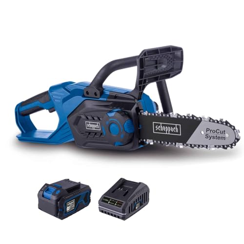 Scheppach Akku-Kettensäge C-CS254-X 20V Astsäge | Schnittlänge 20cm | Schwertlänge 25,4cm | Schnittgeschwindigkeit 6m/s | Kettenbremse & Kettenschmierung | 20V-IXES-Serie | mit 4Ah Akku & Ladegerät Scheppach Akku-Kettensäge C-CS254-X 20V Astsäge | Schnittlänge 20cm | Schwertlänge 25,4cm | Schnittgeschwindigkeit 6m/s | Kettenbremse & Kettenschmierung | 20V-IXES-Serie | mit 4Ah Akku & Ladegerät von Scheppach