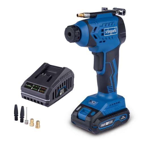 Scheppach Akku-Luftpumpe C-AC20-X 20V Handkompressor | Arbeitsdruck 7 bar | Drehzahl 3500 min-1 | 20V-IXES-Serie | LED-Arbeitsleuchte, Softgrip-Griff & LCD Display | mit 2Ah Akku & Ladegerät Scheppach Akku-Luftpumpe C-AC20-X 20V Handkompressor | Arbeitsdruck 7 bar | Drehzahl 3500 min-1 | 20V-IXES-Serie | LED-Arbeitsleuchte, Softgrip-Griff & LCD Display | mit 2Ah Akku & Ladegerät von Scheppach