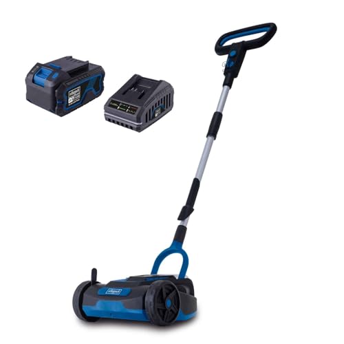 Scheppach Akku-Rasenmäher BC-MP220-X brushless | für bis zu 120m² | Schnittbreite 21,5 cm | Schnitthöhenverstellung 3 Stufen 30 – 50 mm | 20 Volt-IXES-Serie | mit 4Ah Akku & Ladegerät von Scheppach