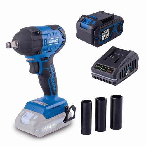 Scheppach Akku-Schlagschrauber BC-IW350-X 20V Brushless | Drehmomentstufen 180-350 - 370Nm | Schlagzahl 3600bpm | Aufnahme ½ | 20V-IXES-Serie | 3 Steckschlüssel- 17,19,21mm | mit 4Ah Akku & Ladegerät von Scheppach