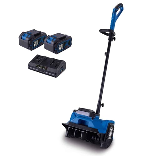 Scheppach Akku-Schneefräse BC-SNB400-X 20V Schneeräumer | 40cm Räumbreite | 6m Wurfweite | 20cm maximale Schneehöhe | 20V-IXES-Serie | inkl. 2x4Ah Akku & 4,5A Doppelladegerät von Scheppach
