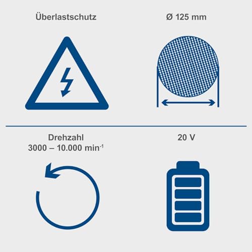 Scheppach Akku-Winkelschleifer BC-AG125-X 20V Brushless Motor mit Softstart | Schleifscheiben Ø 125mm | 20V-IXES-Serie | Drehzahleinstellung 3000 ‒ 10000 min-1 | mit 4Ah Akku & Ladegerät von Scheppach