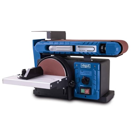 Scheppach Band- & Tellerschleifer BTS800Vario Schleifmaschine mit LCD Display & stufenloser Vario Speed | 400W | klappbar | Schleifband 914x100mm | Ø150mm Klettschleifteller | inkl. Queranschlag von Scheppach