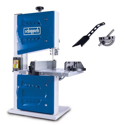 Scheppach Bandsäge HBS25 | Durchlasshöhe 80 mm | Schnittgeschwindigkeit 880 m/min | Tischverstellung 0° – 45° | Bandrad 200 mm | Sägebandlänge 1400 mm | Inklusive Querschneidlehre und Schiebestock von Scheppach