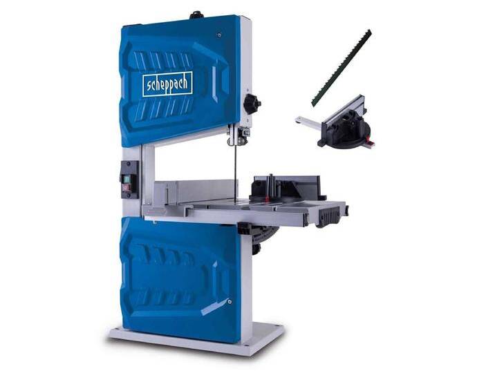 Scheppach Bandsäge HBS261, Set, 5-tlg., Inkl. Querschneidlehre, Schiebestock und Parallelanschlag, blau silberfarben Scheppach Bandsäge HBS261, Set, 5-tlg., Inkl. Querschneidlehre, Schiebestock und Parallelanschlag, blau silberfarben von Scheppach
