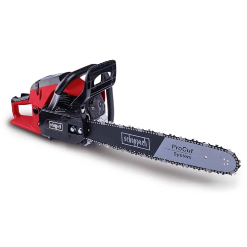 Scheppach Benzin Baumpflegesäge PCS53 Kettensäge mit 47cm Schnittdurchmesser | 2 Takt Benzinmotor 2,7PS Leistung | Schwertlänge 51cm | Hubraum 53cm³ | Automatische Kettenschmierung & Kettenbremse von Scheppach