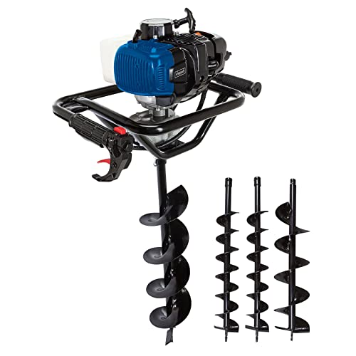 Scheppach Benzin Erdbohrer EB2000 | Erdlochbohrer Pfahlbohrer Gartenbohrer | Bohrerlänge 800mm | handlich mit 2 Griffen | 1450W Leistung | max. 200mm Bohrlöcher | inkl. 100, 150, 200mm Bohrer von Scheppach