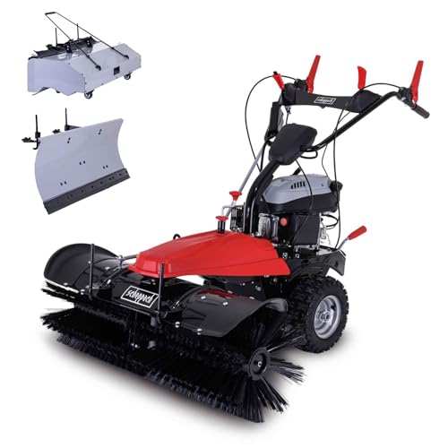 Scheppach Benzin Kehrmaschine - E-Start SC2200PE 4,9 PS - Kehrbreite 100cm | 70L Box | Schneefräse | 3 Vorwärts & 1 Rückwärtsgang | inkl. Auffangbehälter & Schneeschild | Schneeschieber | Schneeräumer von Scheppach