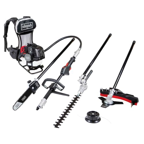 Scheppach Benzin Multifunktionsgerät MFH5300-4BP Multigartengerät | 4in1 Motorsense, Rasentrimmer, Heckenschere, Hochentaster | 2-Takt Motor / 51,7 cm³ | 1300W - 1,8 PS Leistung Scheppach Benzin Multifunktionsgerät MFH5300-4BP Multigartengerät | 4in1 Motorsense, Rasentrimmer, Heckenschere, Hochentaster | 2-Takt Motor / 51,7 cm³ | 1300W - 1,8 PS Leistung von Scheppach