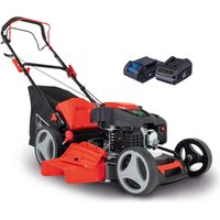 Benzin-Rasenmäher MS200-51E - 5,2PS Schnittbreite 51cm Fangbox 65L inkl. 2 Ah Akku + 2,4 a Ladegerät u. Motorenöl - Scheppach von Scheppach