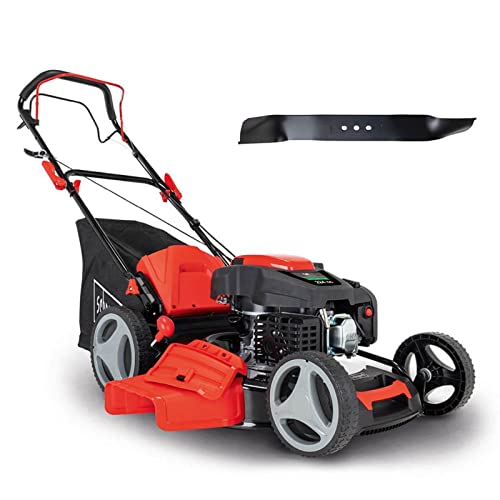Scheppach Benzin Rasenmäher MS225-53 mit Radantrieb | 53cm Schnittbreite | 65L Fangbox | Höhenverstellung 7 Stufen | Seitenauswurf & Reinigungsfunktion | Mulchmäher | inkl. Ersatzmesser von Scheppach