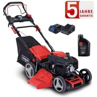 Scheppach - Benzin Rasenmäher MS225-53E vs 6PS Vario-Antrieb Hybrid-Start + Öl von Scheppach