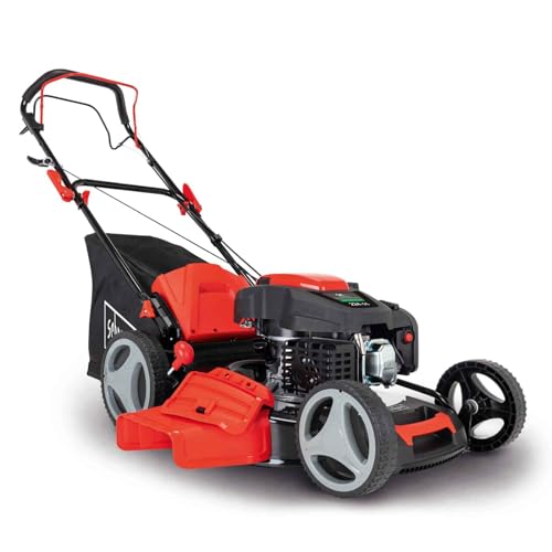 Scheppach Benzin Rasenmäher Mulchmäher MS225-56 | Radantrieb | 4Takt Motor mit 6PS | 56cm XXL-Schnittbreite | 65L Fangbox | Höhenverstellung 7 Stufen | Seitenauswurf & Reinigungsfunktion von Scheppach