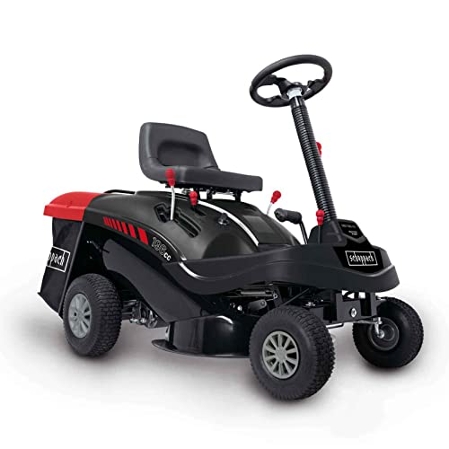 Scheppach Benzin Rasentraktor Aufsitzmäher MR196-61 | 6,5PS | Schnittbreite 61cm | 5-Fach Höhenverstellung | E-Start | 150 L Fangsack | 4X Vorwärts / 1xRückwärtsgang | Rasenmäher Aufsitzrasenmäher von Scheppach