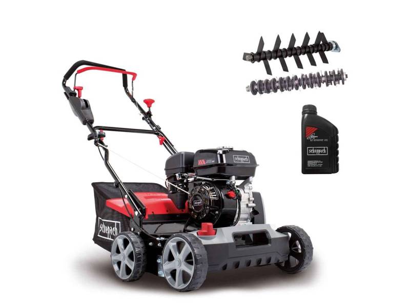 Scheppach Benzin-Vertikutierer / Lüfter SC50VARIO, 40 cm Arbeitsbreite, (Set), Arbeitshöhenverstellung 6 Stufen (0 bis 15 mm), inkl. Öl von Scheppach