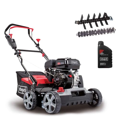 Scheppach Benzin Vertikutierer SC50VARIO inkl. Öl | Rasenlüfter Moosentferner Entmooser | 40cm Arbeitsbreite | 4 kW Leistung | 17 Messer von Scheppach