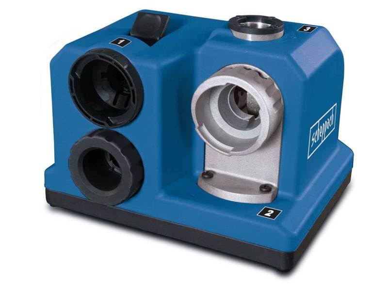 Scheppach Bohrerschärfgerät DBS800, für HSS-Bohrer (3 – 13 mm), (1-tlg., Schleifscheibendrehzahl – 4200 Umdrehungen pro Minute), 80 Watt Motorleistung, Standard Spitzenwinkel 118° von Scheppach