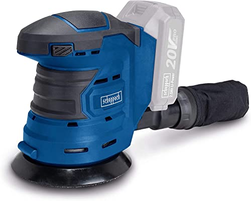 Scheppach COS125-20ProS Akku Exzenterschleifer 20V Ø125mm 10000min-1 Absaugung inkl. 3 Schleifscheiben von Scheppach