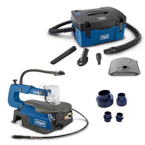 Scheppach Dekupiersäge mit flexibler Welle DECO FLEX SL | 2in1 Funktion | Schnitthöhe/-tiefe: 50/405 mm | Variable Hubzahl 550 – 1500min-1 | inkl. Absaugsystem HD2P und Absaugadapter von Scheppach