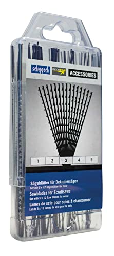 Scheppach Universal-Sägeblatt-Set | 60 Stück | Dekupiersägeblätter Dekupiersäge Modellbausäge | 130 x 75 x 16 mm | 88000010 Deco-Flex / SD1600V / Deco-XL von Scheppach