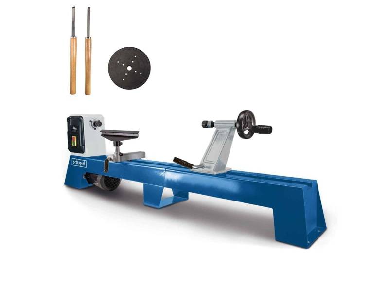 Scheppach Drechselbank DM1100T, (Set, 4-tlg., inkl. 1x Planscheibe, 2x Drechselbeitel), mit vier Geschwindigkeitsstufen, Werkstücke bis 1000 mm von Scheppach