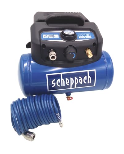 Scheppach Druckluft Kompressor HC06 mit Schlauch 6L 9,7kg ölfrei Druckluftgerät von Scheppach