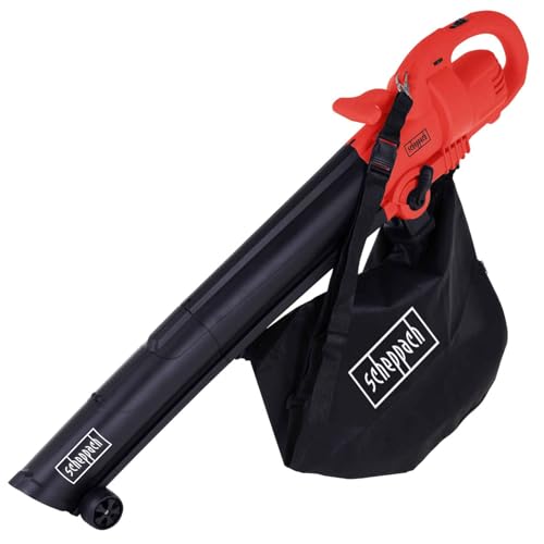 Scheppach Elektro Laubsauger Laubbläser BLV3000E 4in1 3000W elektrisch 230V | Saug-, Blas- und Häckselfunktion | Blasgeschwindigkeit 252 km/h | Saugleistung 720 m³/h | Häckselrate 10:1 | Fangsack 40l von Scheppach