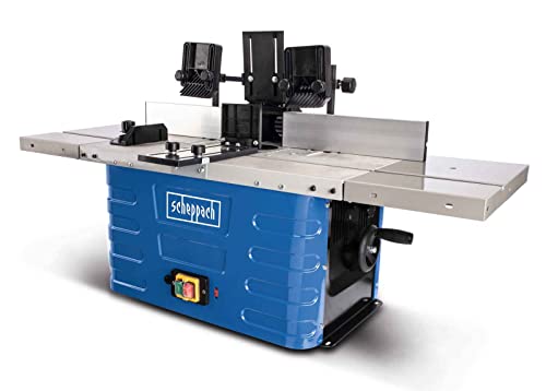 Scheppach Fräsmaschine HF60 Tischfräsmaschine | 230V 1500W | Spannzangen 6/8/12mm | Spindelhöhe max. 40mm | variable Drehzahlregulierung 11500 bis 24000 min-1 | inkl. Tischverbreiterungen von Scheppach