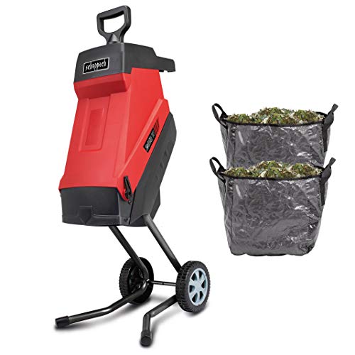 Scheppach GS55 Elektro Gartenhäcksler 2in1 Häcksler mit Fahrvorrichtung | 2400W Leistung | Schnittstärke 45mm | 45L Fangsack | 2 Messer | Selbsteinzug | inkl. 2X Fangsack & Nachstopfer von Scheppach