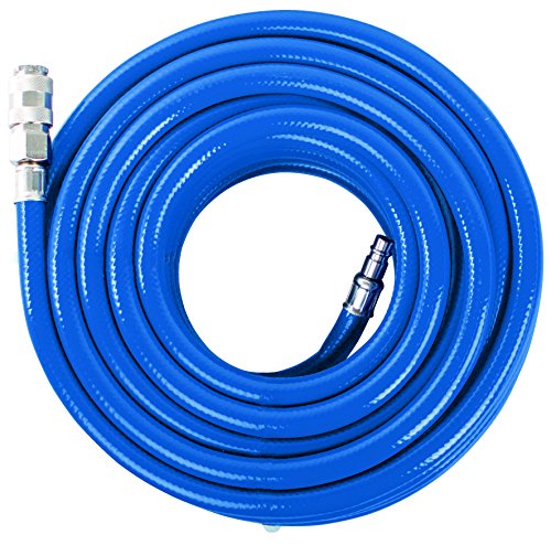 Scheppach Gewebe Druckluftschlauch für Kompressor | PVC 15 Meter Länge | mit Schnellkupplung & Nippel | Innen Ø 8mm | Druckluftkompressor Zubehör Kompressorschlauch von Scheppach