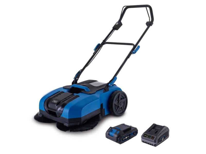 Scheppach Handkehrmaschine C-S610-X – SET S, 610 cm Arbeitsbreite, (Set, 3-St., Set), inkl. Starter-Kit SBSK2.0 2,0 Ah Akku und 2,4 A Ladegerät von Scheppach