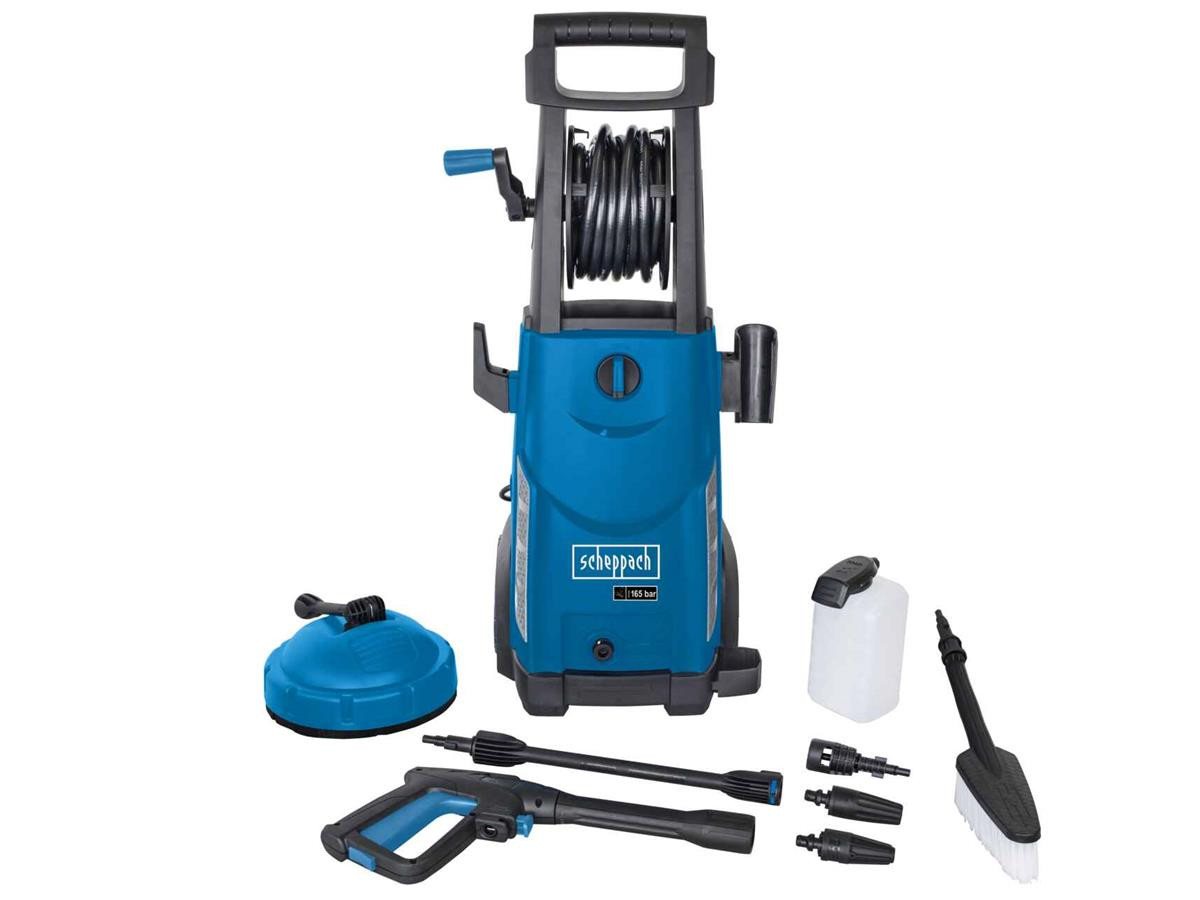 Scheppach Hochdruckreiniger HCE2200, Druck max: 155 bar, 2200 W, Fördermenge max: 468 l/h, (Set, 9 tlg), Inklusive großem Zubehörpaket von Scheppach