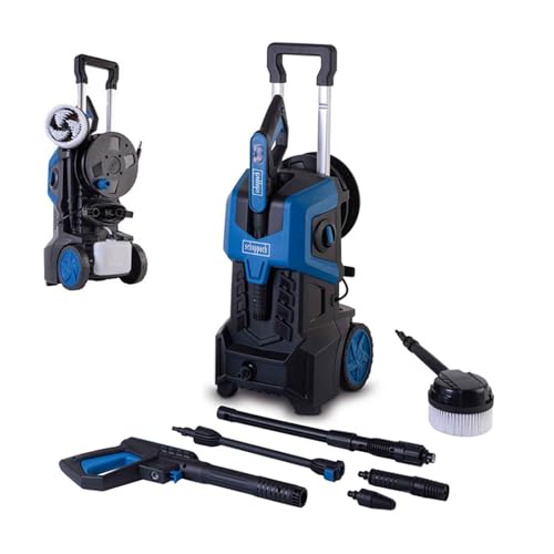 Scheppach Hochdruckreiniger HCE3000 mit Druckanzeige | 180bar | XXL 8m Anti-Twist Schlauch | 480 L/h | 2400W | Einstellbarer Hochdruckstrahl | ausziehbarer Transportgriff | Reinigungsmittelbehälter von Scheppach