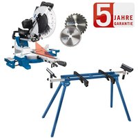 Scheppach - Kapp und Gehrungssäge HM140L Zugsäge Säge 2.Sägeblatt Set mit UMF1550 von Scheppach