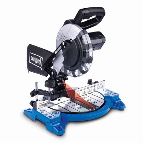 Scheppach Kappsäge- und Gehrungssäge HM210L | Leistung 1500W | Schnitthöhe -/ Breite 60 & 120mm | SägeblattØ 210mm | Sägekopf 45° neigbar nach links | inkl. Laser, Werkstückauflagen & Sägeblattschutz von Scheppach
