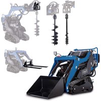 Scheppach Kompaktlader MKL730 XXL-SET - 8,5PS | 200kg Ladekapazität | E-Start | 740mm Spurbreite | inkl. 80L Schaufel, 2x Erdbohrer, 1x Palettengabel von Scheppach