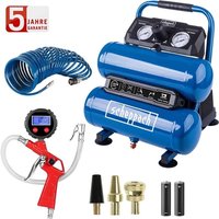 Kompressor HC10-Twin 8bar 2×3,75L Set Spiralschlauch & Reifenfüller - Scheppach von Scheppach